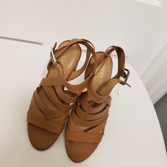 EC Franco Sarto "Hayley" Dark Beige Leather Heels Size 9.5, Stylish, Chic - Picture 11 of 14